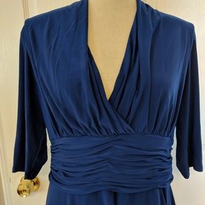 Evan Picone Jersey Knit  Royal Blue Dress Size 14